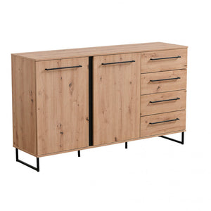 credenza con 2 ante e 4 cassetti cm 159 x 42 x 92,5 h - ZENWOOD