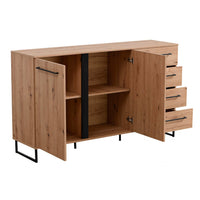 credenza con 2 ante e 4 cassetti cm 159 x 42 x 92,5 h - ZENWOOD