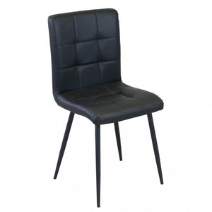 Sedia per Sala da Pranzo in Ecopelle,Metallo cm 40x41x89 - ELEONORE Colore: Nero