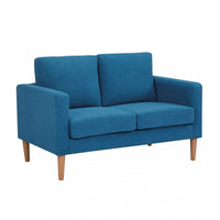 Divano 2 posti Scandinavo in Tessuto cm 124x73x82 - MANU Colore: Blu