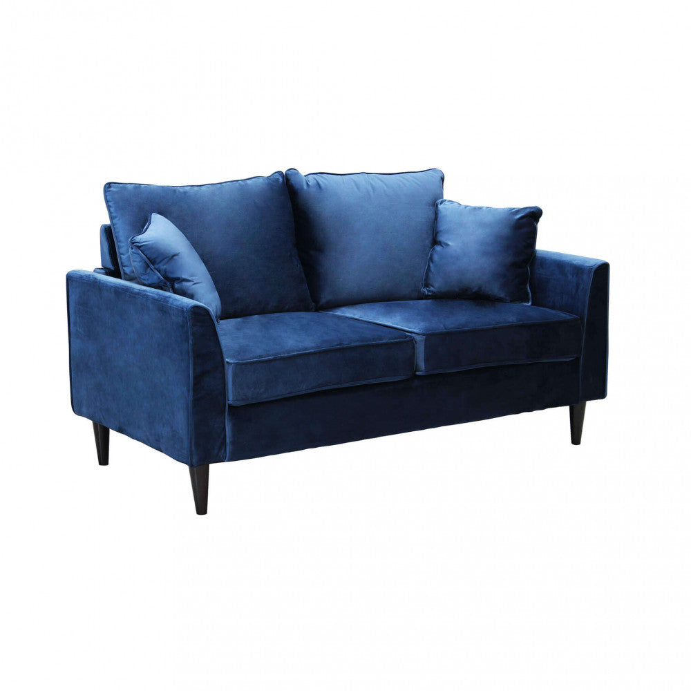 Divano due posti in Velluto cm 196x83x46 - RAMON Colore: Blu