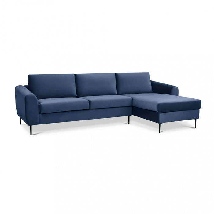 Divano moderno con chaise lounge in Tessuto cm 181x96x84 - RIKI Colore: Blu