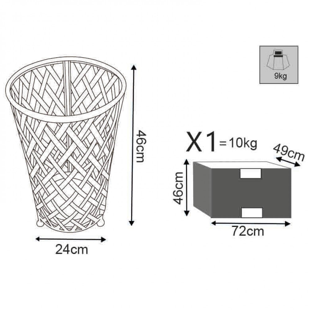 Portaombrelli in Acciaio cm 25x25x46 - KEGAN