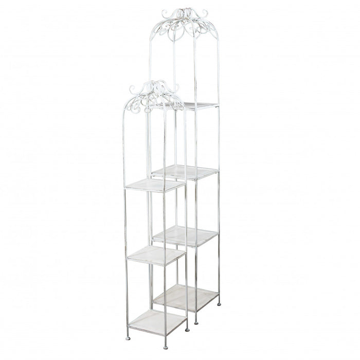 Set di 2 scaffali stile provenzale verniciato in Alluminio cm 27x27x162 - DENHOLM