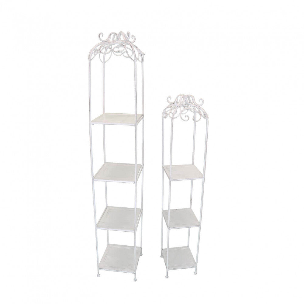 Set di 2 scaffali stile provenzale verniciato in Alluminio cm 27x27x162 - DENHOLM