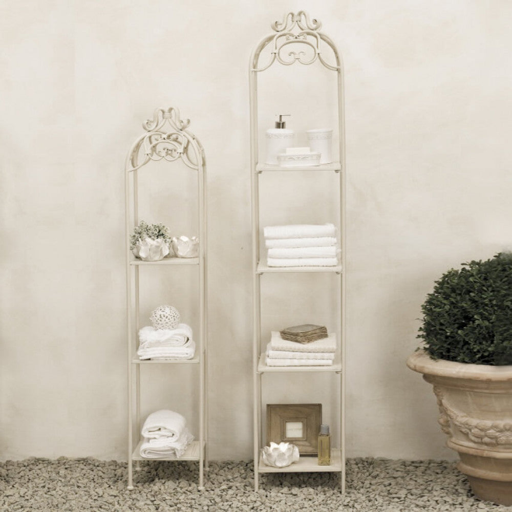 Set di 2 scaffali stile provenzale verniciato in Alluminio cm 27x27x162 - DENHOLM