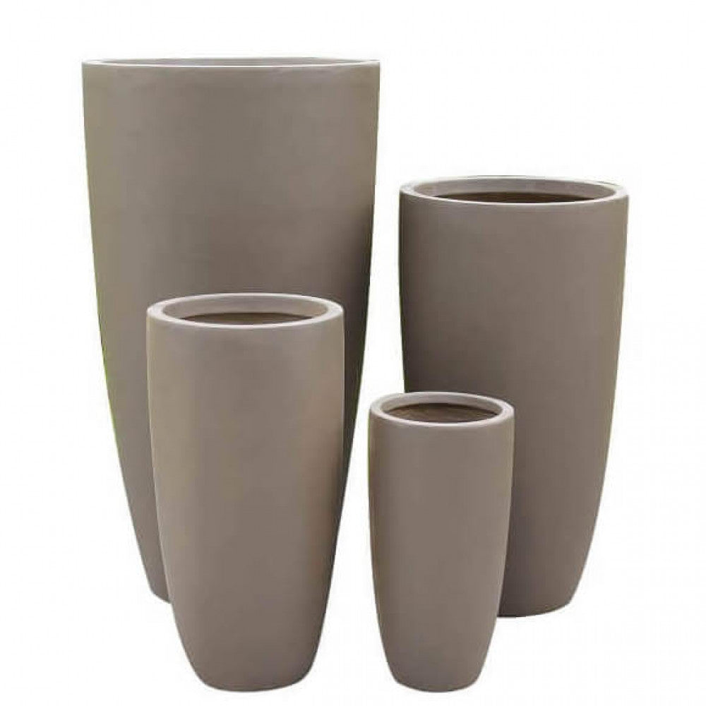 Set di 4 vasi da Giardino in Fibra di argilla cm 54x54x101 - DERRICK Colore: Marrone