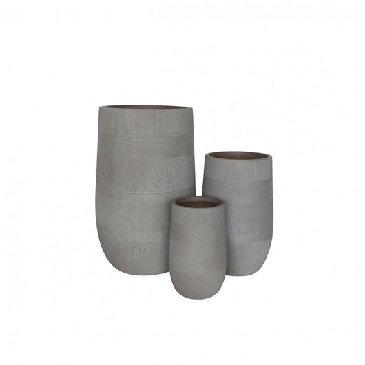 Set di 3 vasi in Fibra sintetica cm 57x57x57 - WILBUR Colore: Taupe