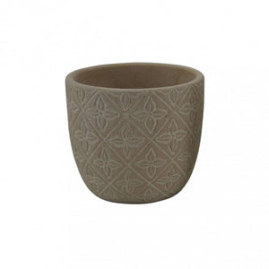 Vaso in Fibra sintetica cm 13x13x12 - BASIL Colore: Marrone