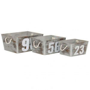 Set di 3 cassette in Legno cm 38x28x18 - LENNOX