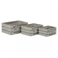 Set di 3 cassette in Legno cm 35x25x15 - TOBIN