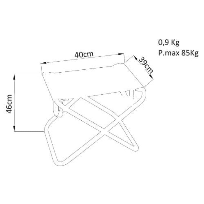 Sgabello da Campeggio Pieghevole in Alluminio,Textilene cm 39x38x46,5 - DELBERT