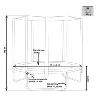 Trampolino elastico da 244 in Plastica,Acciaio cm 244x244x245 - BOEING