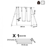 Altalena per bambini 4 posti in Acciaio cm 153x269x195 - MASHA