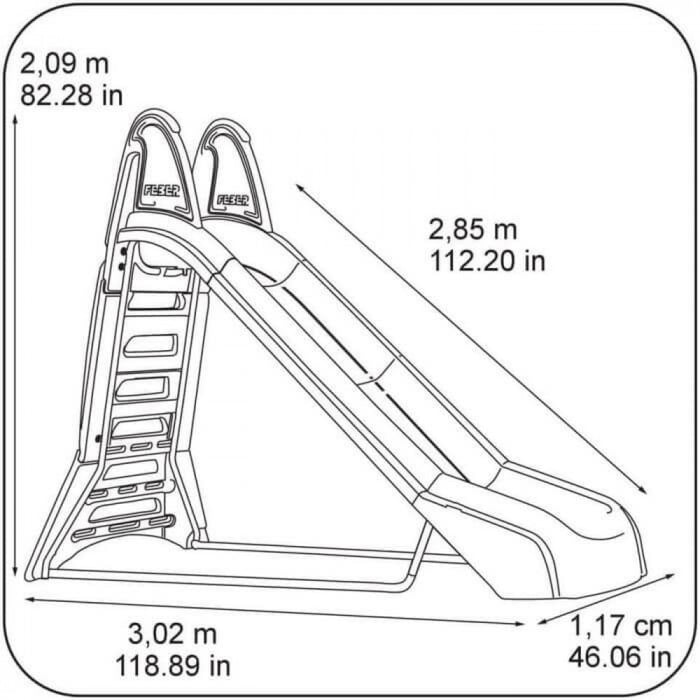 Scivolo feber da Giardino con acqua in Plastica cm 302x117x209 - MEGA