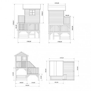 Casetta per bambini in Legno cm 176x176x273 - VERO