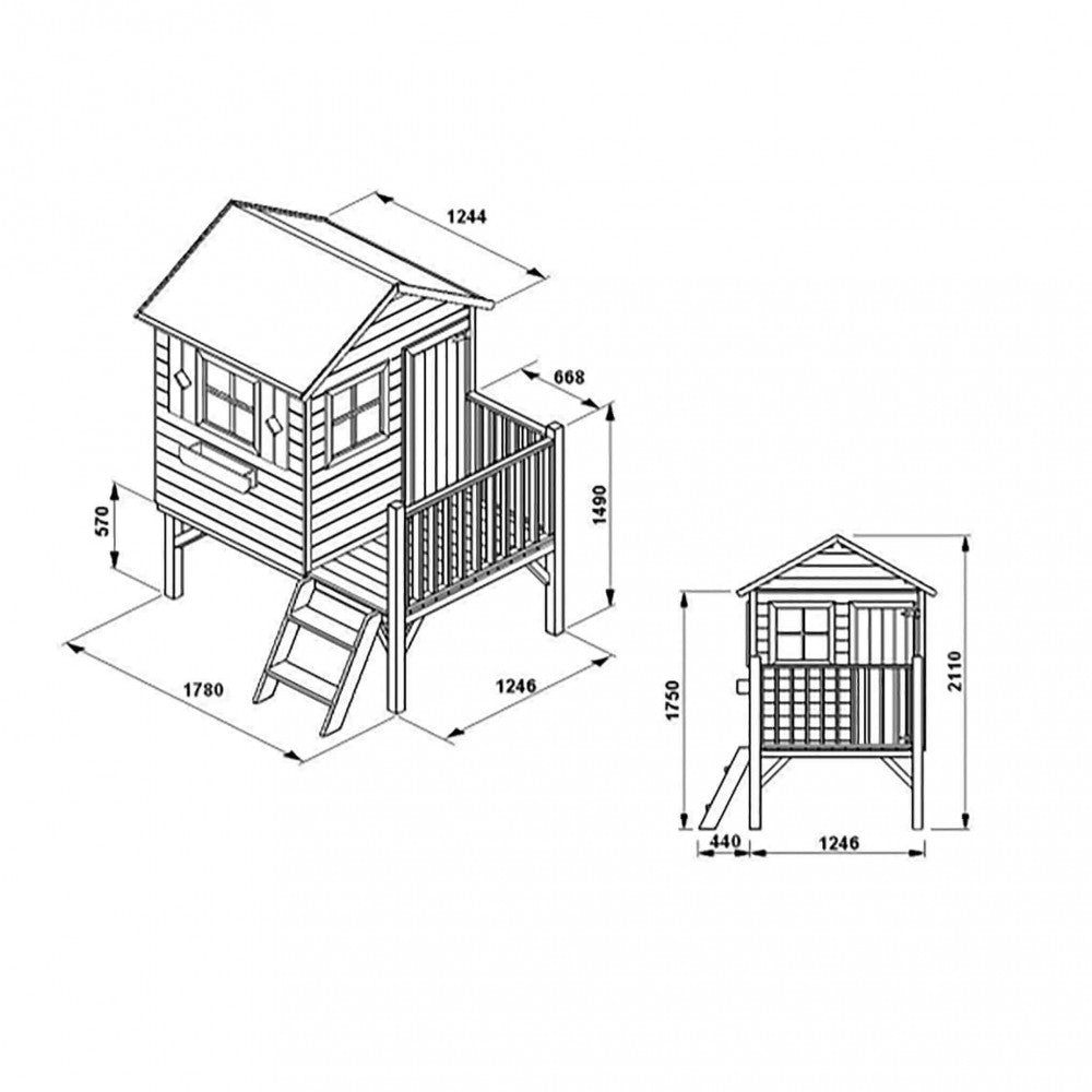 Casetta per bambini in Legno cm 174x155x212 - AURI