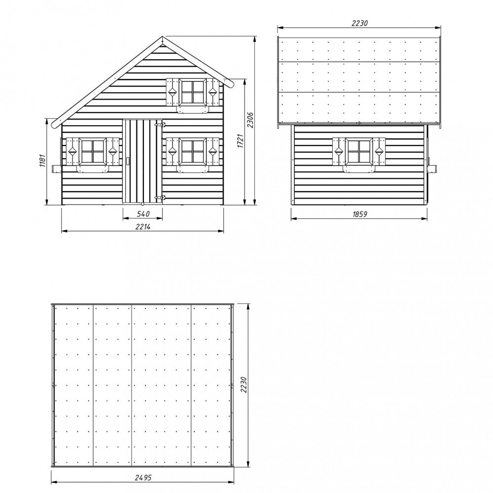 Casetta per bambini in Legno cm 223x221x230 - BALI