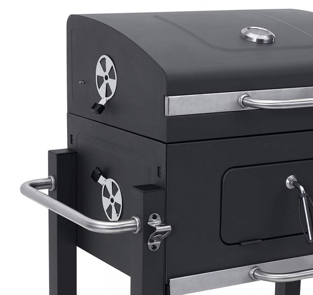 Barbecue a carbonella con coperchio in Acciaio cm 115x67x107,5 - HOMER