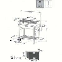 Barbecue a carbonella in Acciaio cm 103,5x48x95 - RAFE