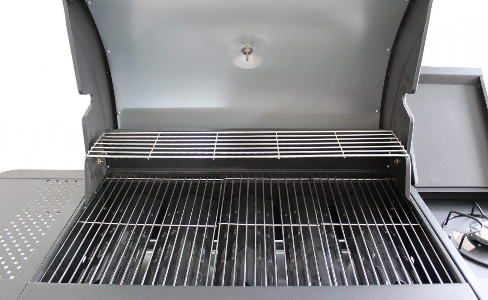 Barbecue a gas Inox 5 fuochi + 1 in Acciaio cm 144x57x112 - ANGUS