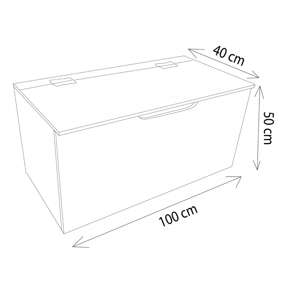 Cassapanca pino 100 cm in Legno cm 100x50x40 - CAMRON