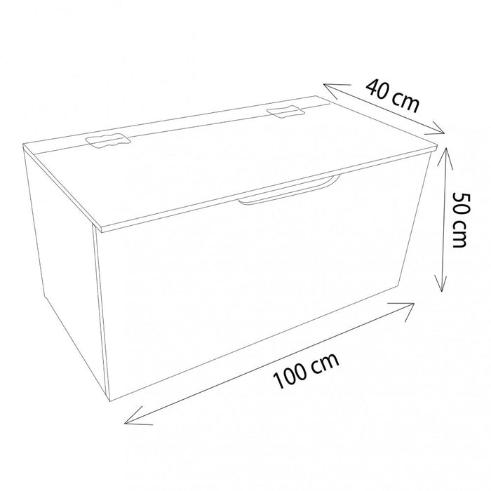 Cassapanca pino 100 cm in Legno cm 100x50x40 - CAMRON