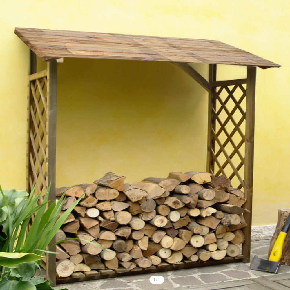 Legnaia da Giardino in Legno cm 180x66x177 - STAN