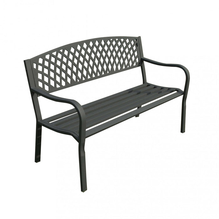 Panchina da Giardino 2 posti in Acciaio,Acciaio cm 128x85x56 - SHELDON