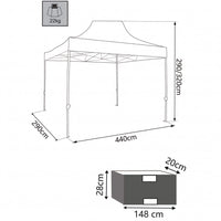 Gazebo Pieghevole con sacca protettiva 3x4,5 in acciaio - WILSON