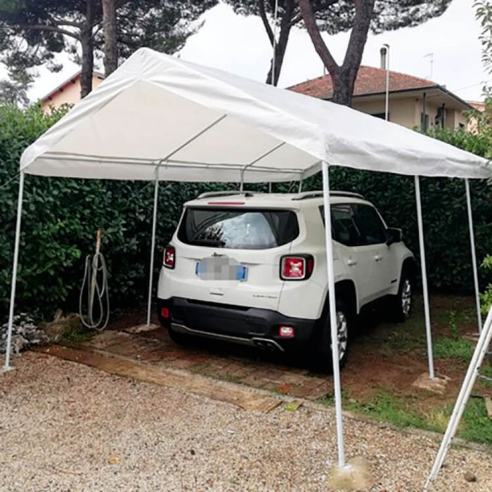 Gazebo per auto 3x6 in acciaio,poliestere - THESI