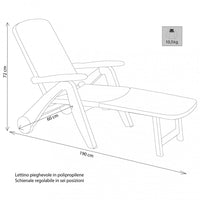 Sdraio mare Prendisole con ruote in Plastica cm 190x72x60 - PHILIP