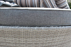 Divano Rotondo da esterno con cuscini in Wicker,Alluminio cm 180x180x80 - LYNTON