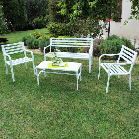 Tavolino da Giardino in Acciaio,Acciaio cm 92x45x45 - BRENT