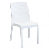 Sedia da Giardino Impilabile in Wicker cm 47x59x86 - VIRGINIA Colore: Bianco