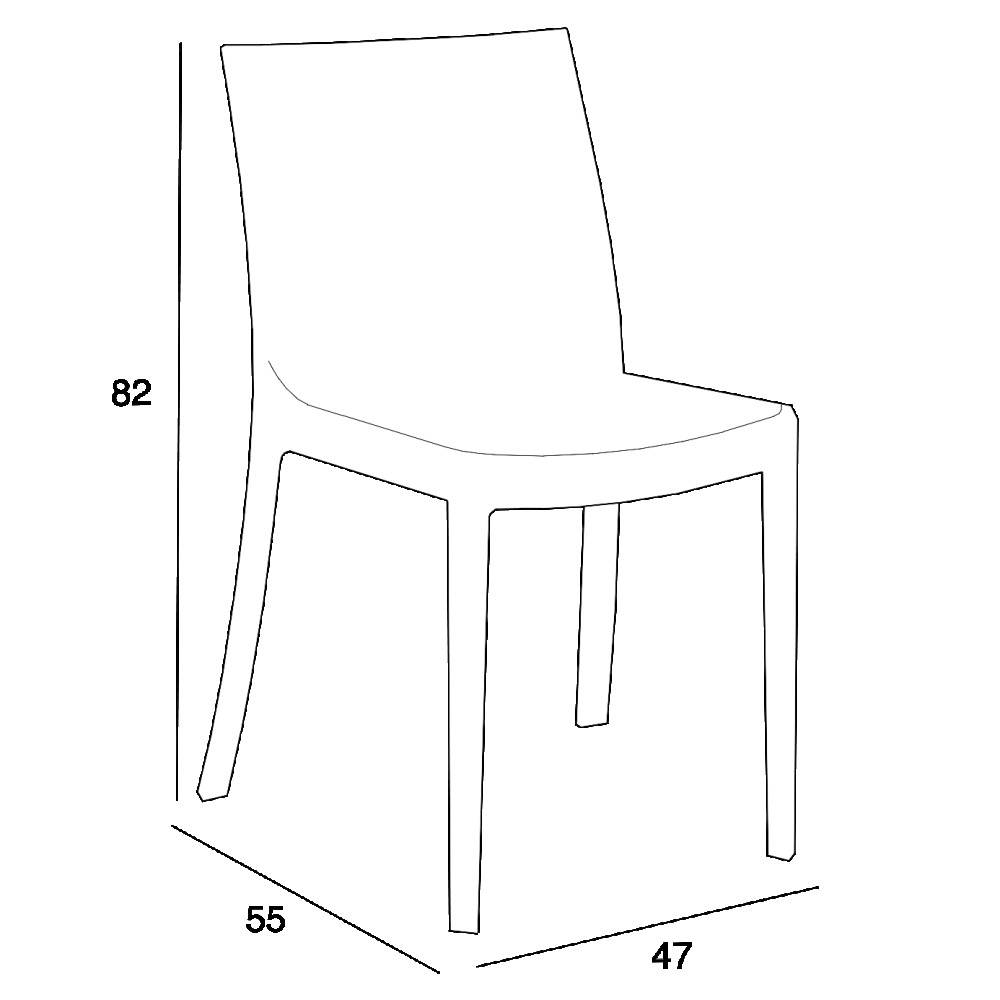 Sedia da Esterno Impilabile in Polipropilene cm 55x47x82 - PERLA Colore: Taupe