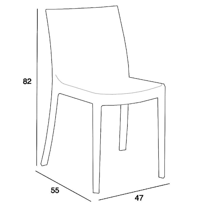 Sedia da Esterno Impilabile in Polipropilene cm 55x47x82 - PERLA Colore: Taupe