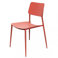 Sedia da Giardino in cm 42x53x80 - LEVI Colore: Rosso Corallo