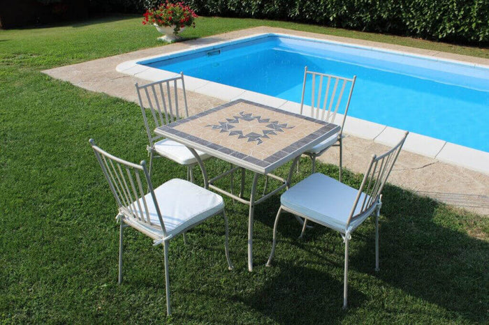 Sedia da Giardino con cuscino in Acciaio cm 41x53x90 - NEVIL