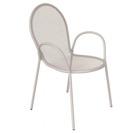 Poltrona da Giardino Impilabile in Acciaio cm 51x61x90 - JOEL Colore: Tortora