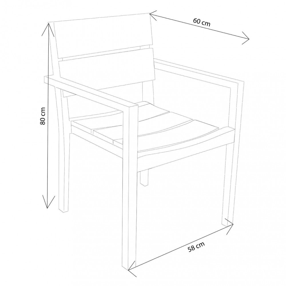 Poltrona da Giardino in Teak cm 58x60x80 - DEN