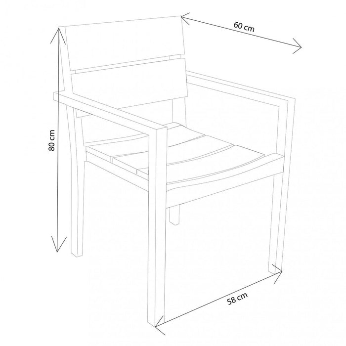 Poltrona da Giardino in Teak cm 58x60x80 - DEN