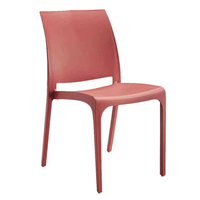 Sedia da Giardino in Polipropilene cm 46x54x80 - VOLGA Colore: Rosso