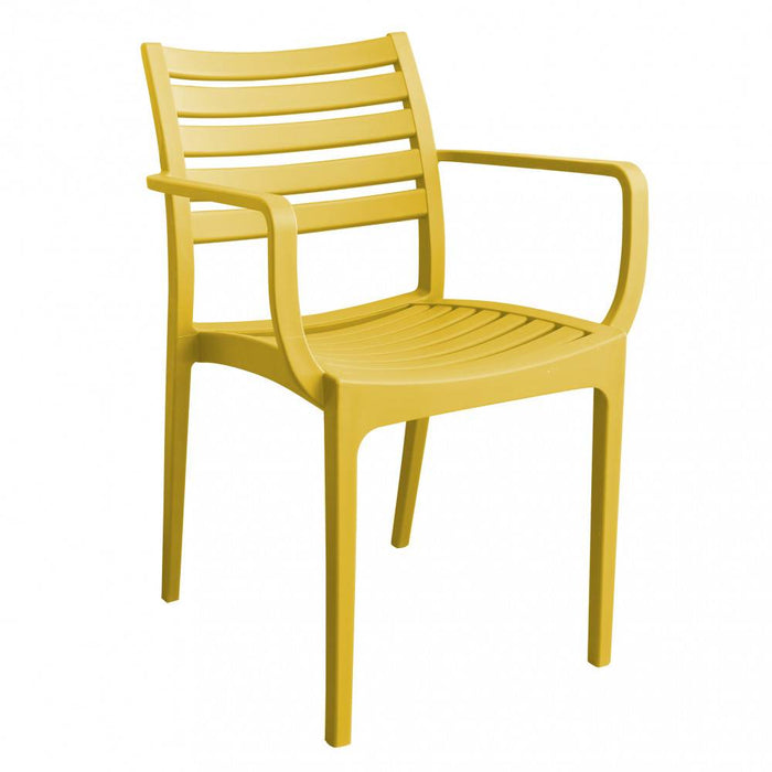 Poltrona da esterno ed interno in Polipropilene cm 58,5x55,2x84 - RONNY Colore: Giallo