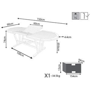 Tavolo da Giardino Allungabile 150-200x90 - NILES