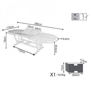 Tavolo da Giardino Allungabile cm 200-300x110 - JUDD