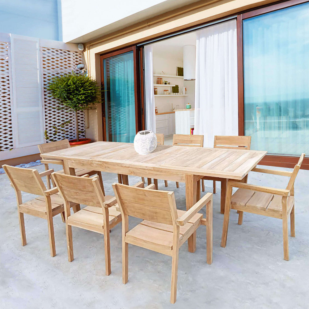 Tavolo da Giardino in Teak Allungabile 150-210x90 - POLDIE