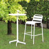 Sgabello da Giardino Impilabile in Acciaio cm 50x51x95 - ROWLEY