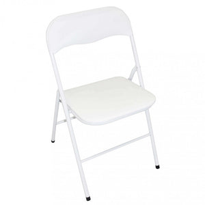 Sedia Pieghevole Salvaspazio in Acciaio,PVC cm 44x45x79 - SLIM Colore: Bianco