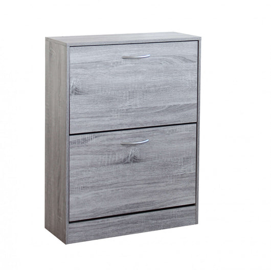 Scarpiera con 2 ante in Legno cm 60x24x80 - GARY Colore: Grigio chiaro